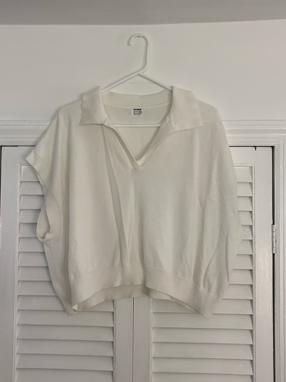 COTTON ON White Short Sleeve Polo Sweater Top